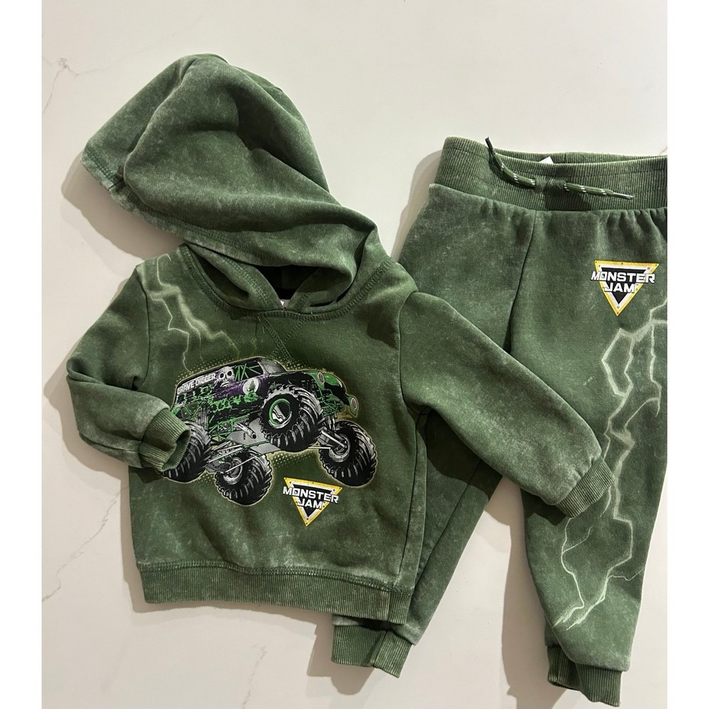 Monster Jam Grave Digger Toddler Sweatsuit Jumpsuit 12-18 Months